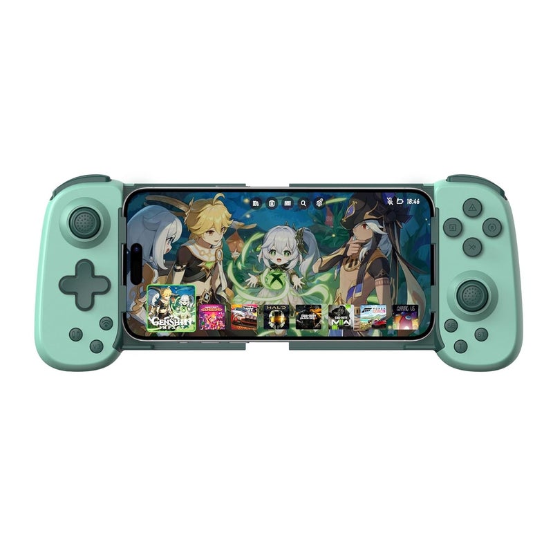 Joso Wireless Phone Controller for iPhone/Android, Mobile Game Controller with Hall Joystick Suitable for Xbox Cloud Gaming, PS Remote Play, Steam Link, Call of Duty & More - Green - Image 1